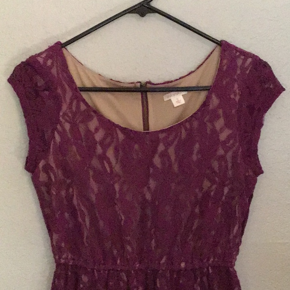 Purple and Nude Lace Dress